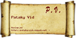 Pataky Vid névjegykártya